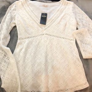 Lace long sleeve Hollister shirt